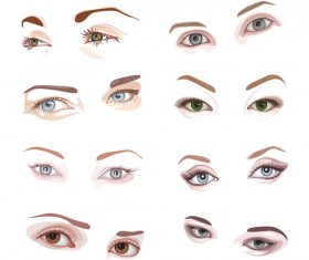 Different eyes vector set