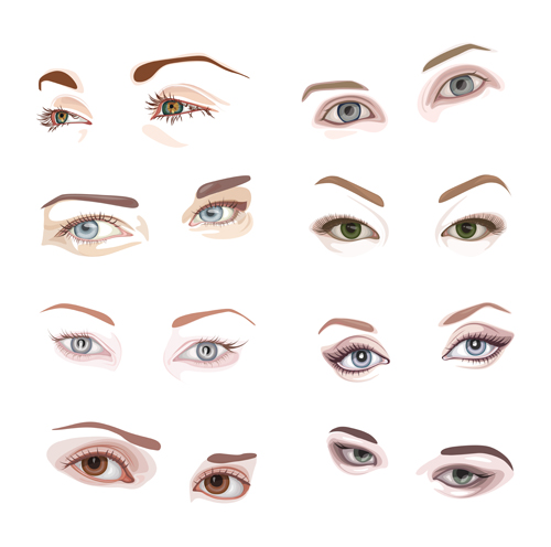 Different eyes vector set