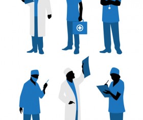 Doctors silhouetter design set 01