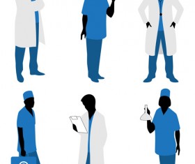 Doctors silhouetter design set 02