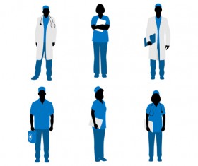 Doctors silhouetter design set 03