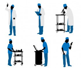 Doctors silhouetter design set 04