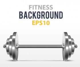 Dumbbell with fitness background vector 01