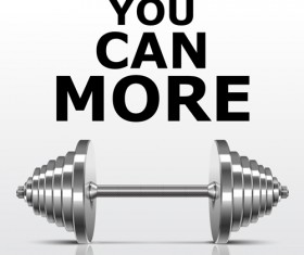 Dumbbell with fitness background vector 02