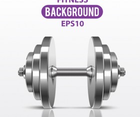 Dumbbell with fitness background vector 03