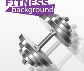 Dumbbell with fitness background vector 04