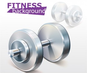 Dumbbell with fitness background vector 05