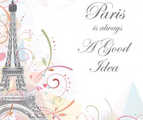 Eiffel tower with abstract background vector 01