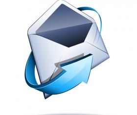 Email with blue arrow vector 01