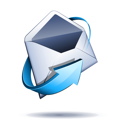 Email with blue arrow vector 01