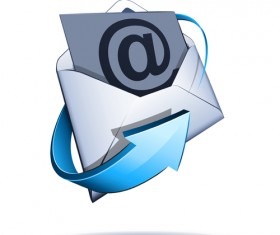 Email with blue arrow vector 03