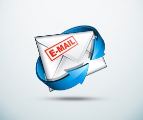 Email with blue arrow vector 05