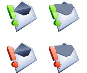 Exclamation point with email vector