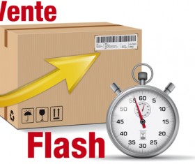 Express delivery poster with cardboard boxes and stopwatch vector 13