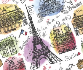 Fashion paris seamless pattern vectors 03