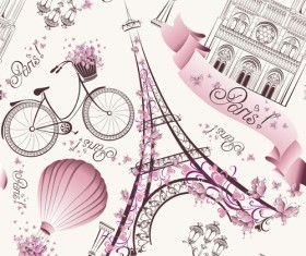 Fashion paris seamless pattern vectors 06