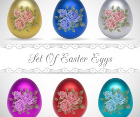 Flower with easter egg vectors