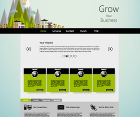 Fresh business website template vector