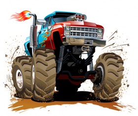 Funny big car vector illistration vector 03