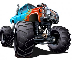 Funny big car vector illistration vector 04