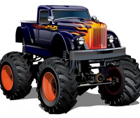 Funny big car vector illistration vector 06