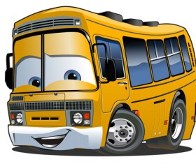 Funny cartoon bus vector set 07