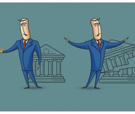 Funny people with finance template vector 06