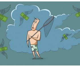 Funny people with finance template vector 17