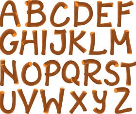 Funny wood alphabet vector