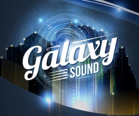 Galaxy sound party flyer design vector 03