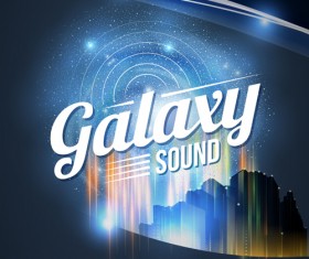 Galaxy sound party flyer design vector 05