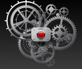 Gear wheels with switch button vector