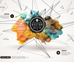 Geometric lines with grunge background business vector 01