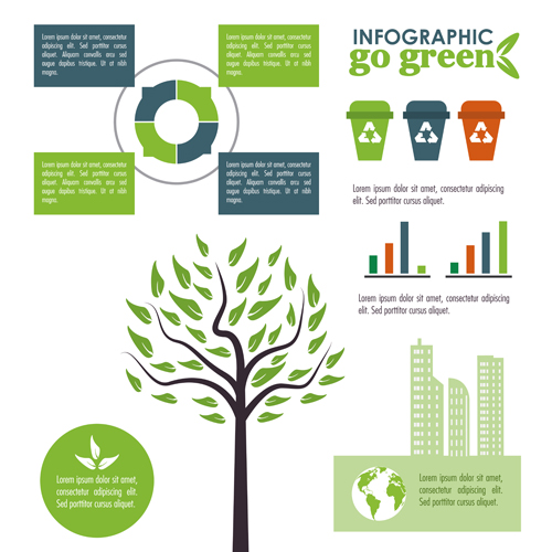 Go green Infographic vectors design 02