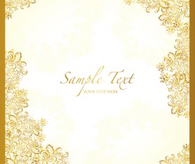 Golden floral elegant background vector 02