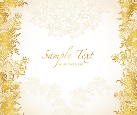 Golden floral elegant background vector 03