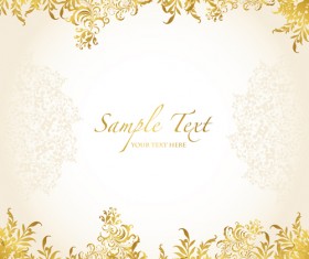 Golden floral elegant background vector 04