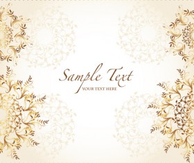 Golden floral elegant background vector 05