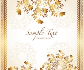 Golden floral elegant background vector 06