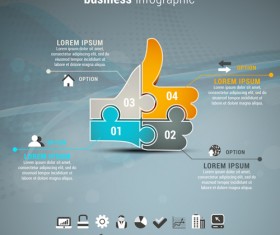 Gray business infographics template vector 02