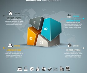 Gray business infographics template vector 03