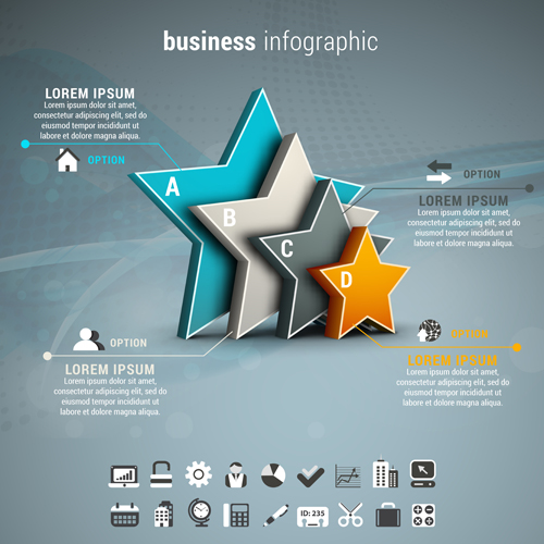 Gray business infographics template vector 04