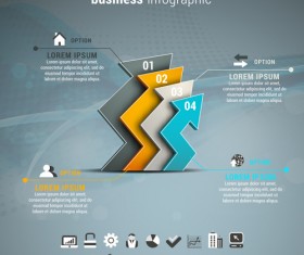 Gray business infographics template vector 06