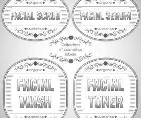 Gray cosmetics labels vectors 02