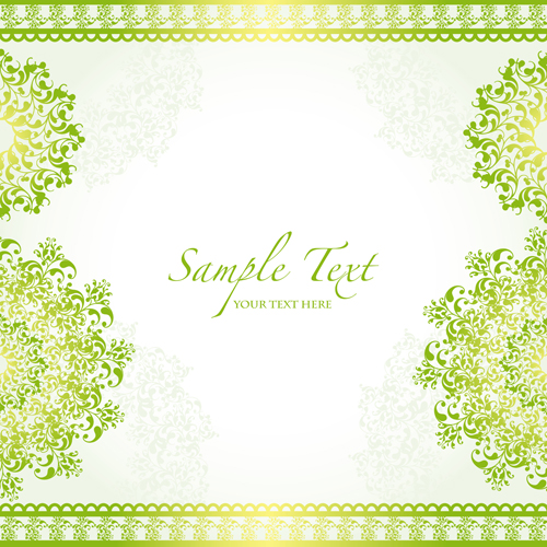 Green border with decor background vector 01
