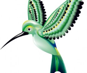 Green hummingbird vector material