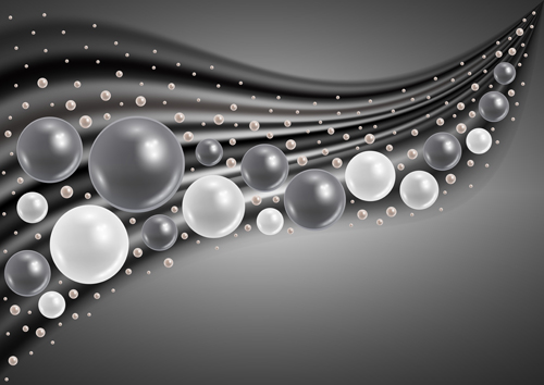 Grey and white pearls background vector