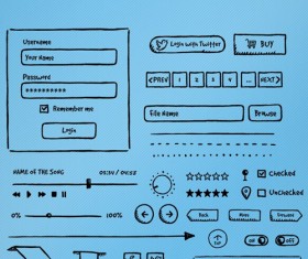 Hand-drawn UI Elements psd material