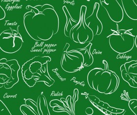 Hand drawn vegetables seamless pattern vector 02