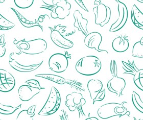 Hand drawn vegetables seamless pattern vector 03